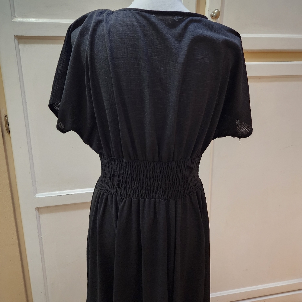 Q Women's Butterfly Sleeve Jersey Midi Dress - Picture 4 of 11